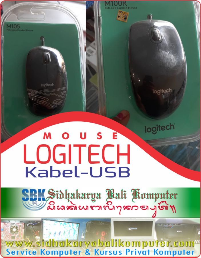Mouse Logitech USB Kabel Sidhakarya Bali Komputer