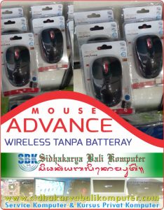 Mouse Wirelss Advance Tanpa Batteray Sidhakarya Bali Komputer